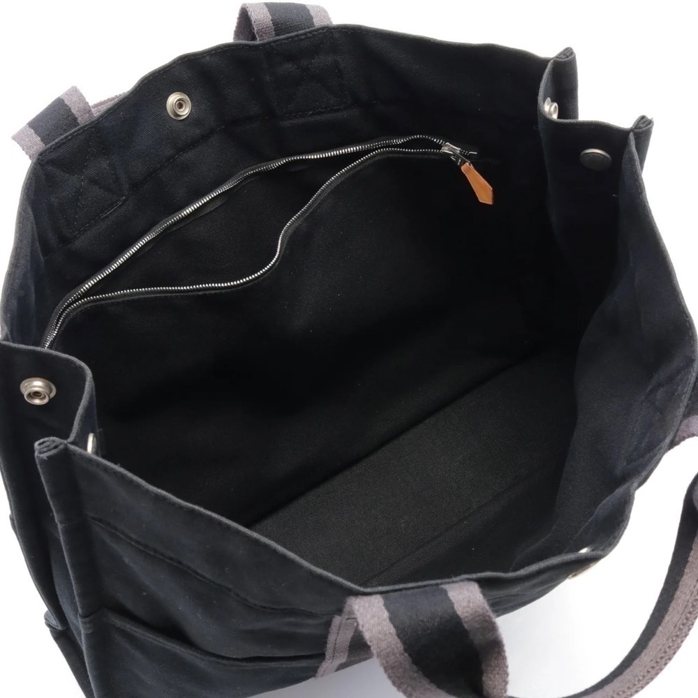 Hermes Fool Toe MM Tote Black Canvass with Silver Hardware. - Picture 3 of 9
